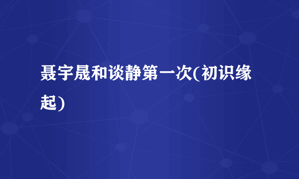 聂宇晟和谈静第一次(初识缘起)