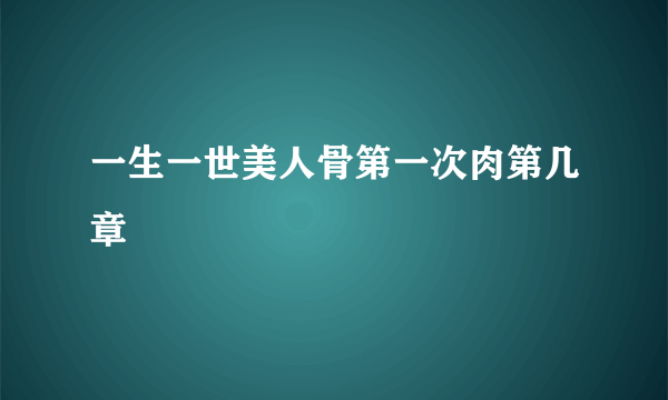 一生一世美人骨第一次肉第几章