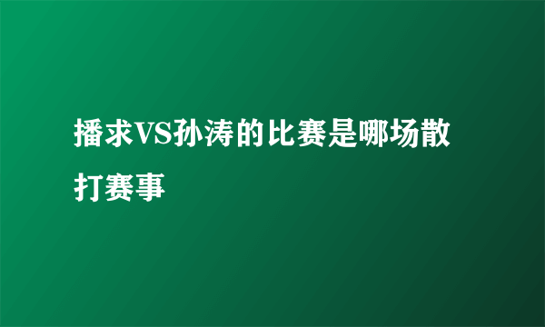 播求VS孙涛的比赛是哪场散打赛事