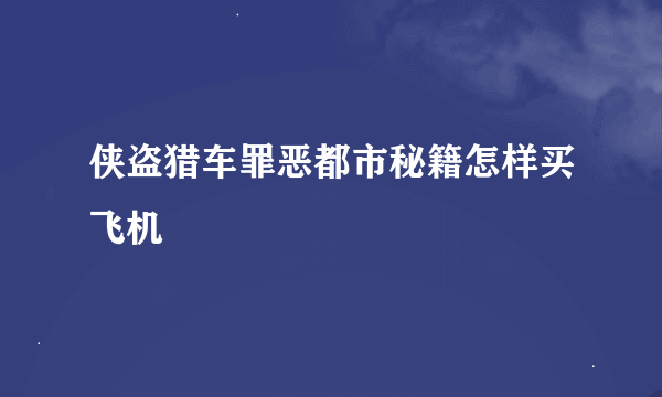 侠盗猎车罪恶都市秘籍怎样买飞机