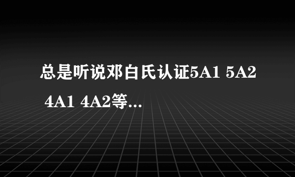 总是听说邓白氏认证5A1 5A2 4A1 4A2等等这写等级，这些等级都是什么意思啊
