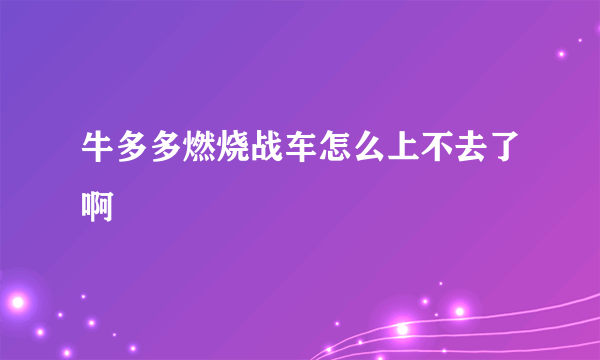 牛多多燃烧战车怎么上不去了啊