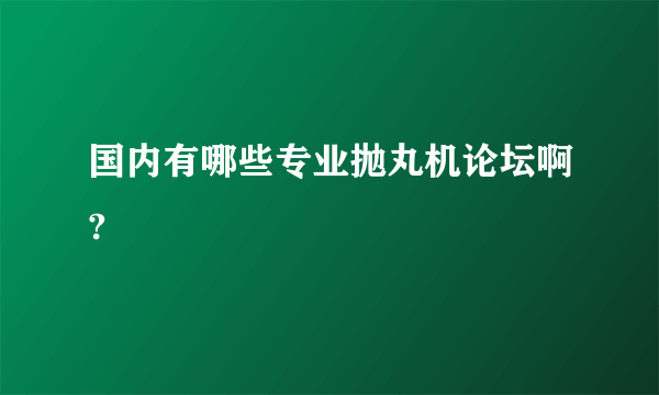国内有哪些专业抛丸机论坛啊?