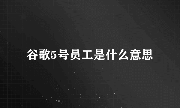 谷歌5号员工是什么意思
