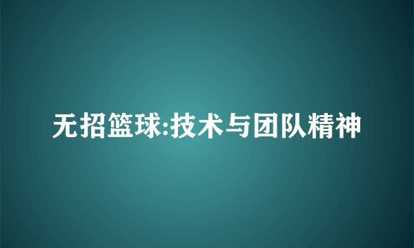 无招篮球:技术与团队精神