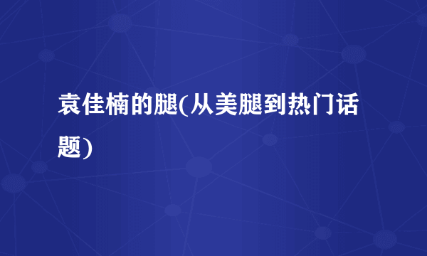 袁佳楠的腿(从美腿到热门话题)