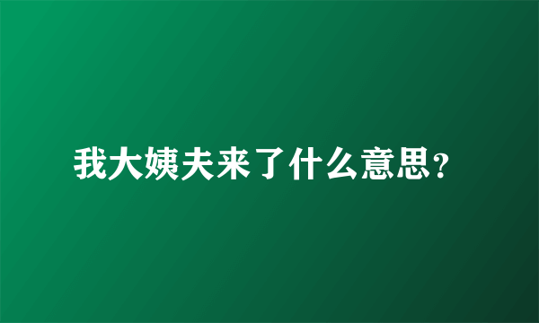 我大姨夫来了什么意思？