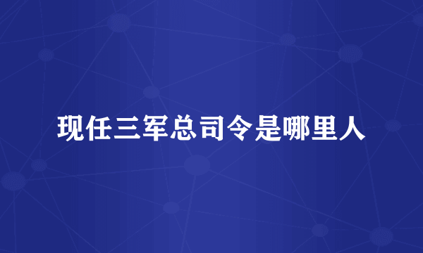 现任三军总司令是哪里人