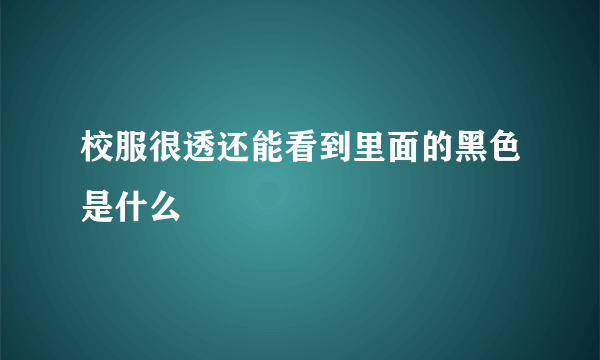校服很透还能看到里面的黑色是什么