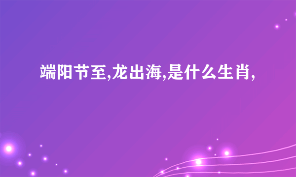 端阳节至,龙出海,是什么生肖,