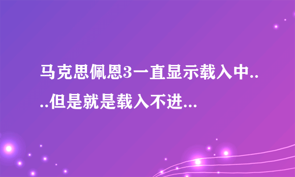马克思佩恩3一直显示载入中....但是就是载入不进去，我下载的是游民星空的免安装版