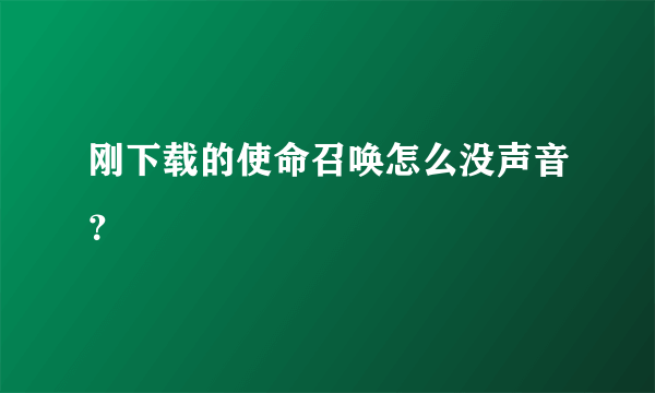 刚下载的使命召唤怎么没声音？