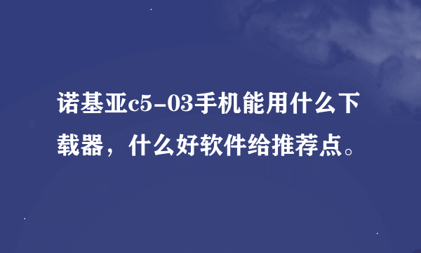 诺基亚c5-03手机能用什么下载器，什么好软件给推荐点。