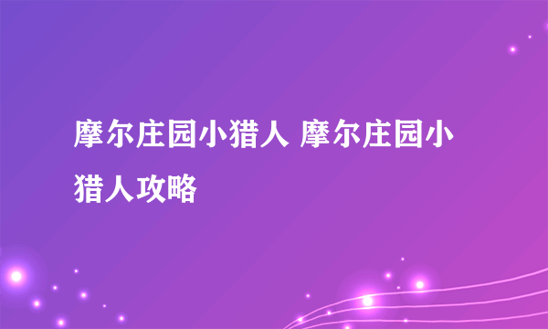 摩尔庄园小猎人 摩尔庄园小猎人攻略