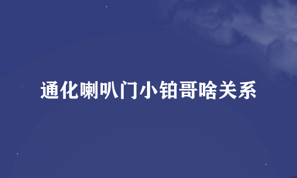 通化喇叭门小铂哥啥关系