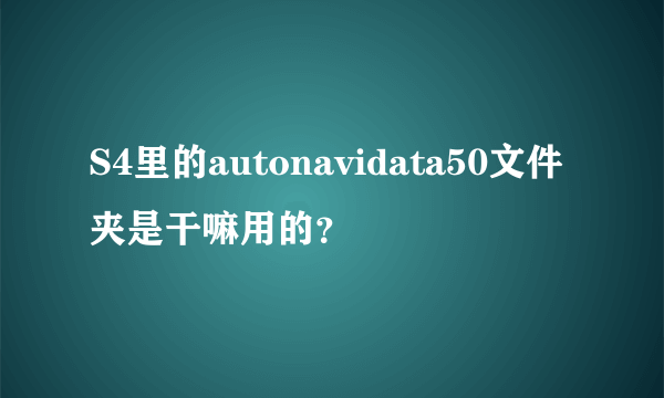 S4里的autonavidata50文件夹是干嘛用的？