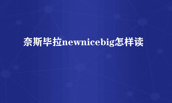 奈斯毕拉newnicebig怎样读