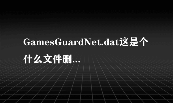 GamesGuardNet.dat这是个什么文件删了传奇还能玩么