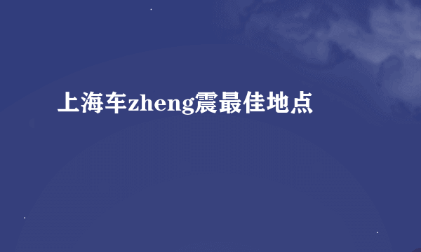 上海车zheng震最佳地点