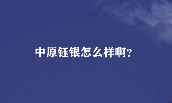 中原钰银怎么样啊？