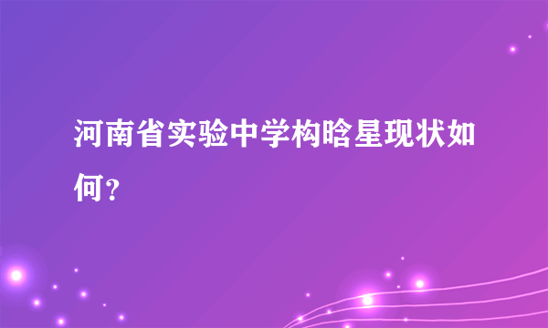 河南省实验中学构晗星现状如何？