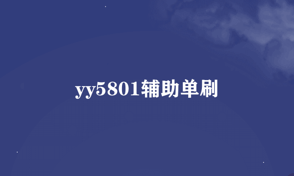 yy5801辅助单刷