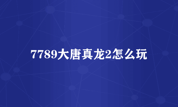 7789大唐真龙2怎么玩