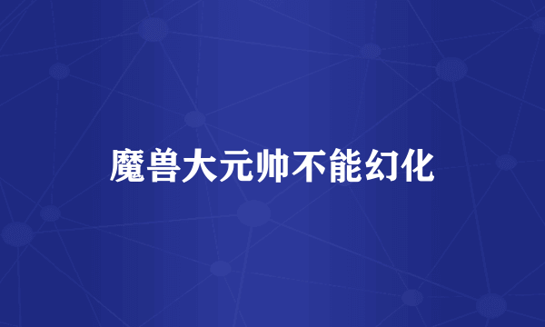 魔兽大元帅不能幻化