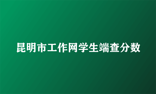 昆明市工作网学生端查分数