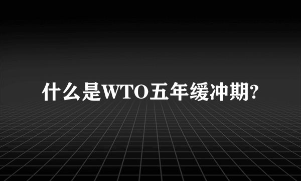 什么是WTO五年缓冲期?