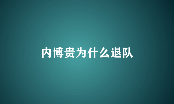 内博贵为什么退队