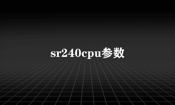 sr240cpu参数
