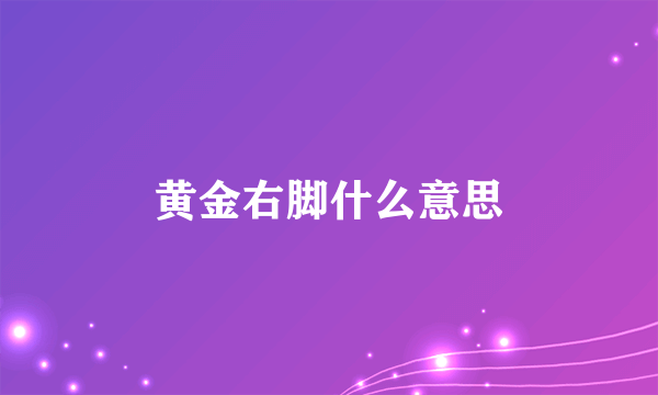 黄金右脚什么意思
