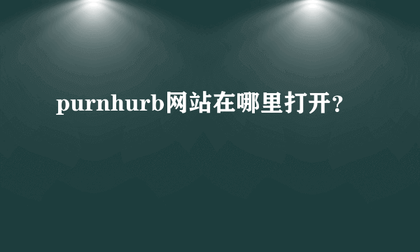 purnhurb网站在哪里打开？