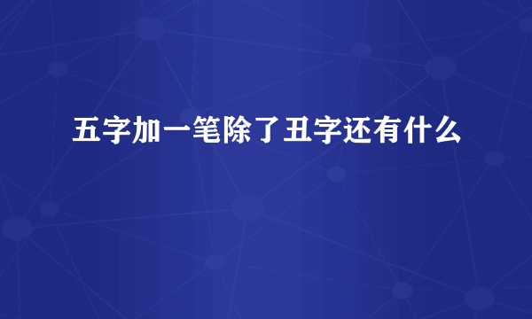 五字加一笔除了丑字还有什么