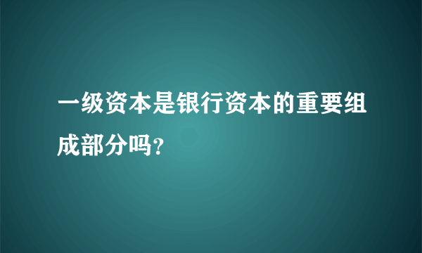 一级资本是银行资本的重要组成部分吗？