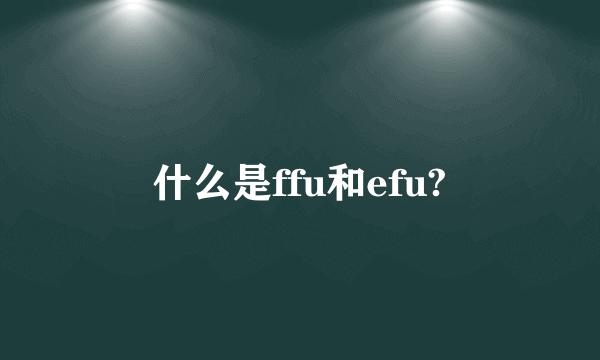 什么是ffu和efu?
