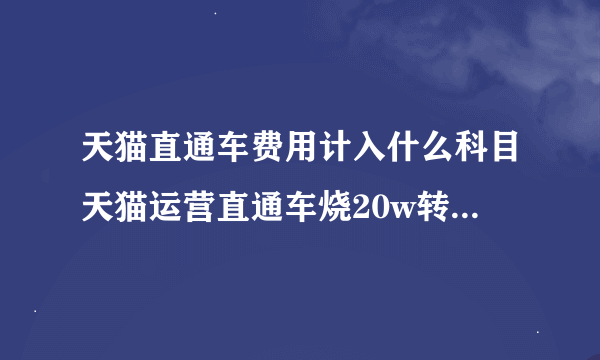 天猫直通车费用计入什么科目天猫运营直通车烧20w转化3单被老板打