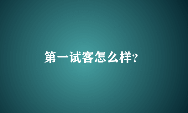 第一试客怎么样？