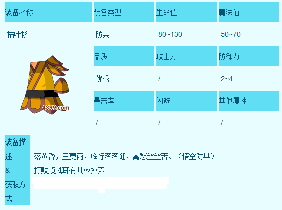造梦西游3枯叶衫 怎么得