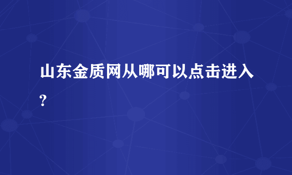 山东金质网从哪可以点击进入?