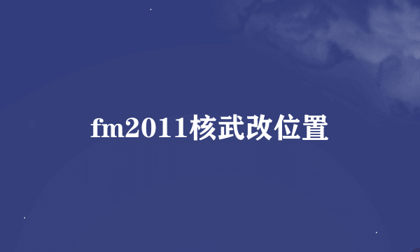 fm2011核武改位置