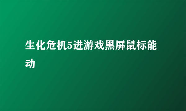 生化危机5进游戏黑屏鼠标能动