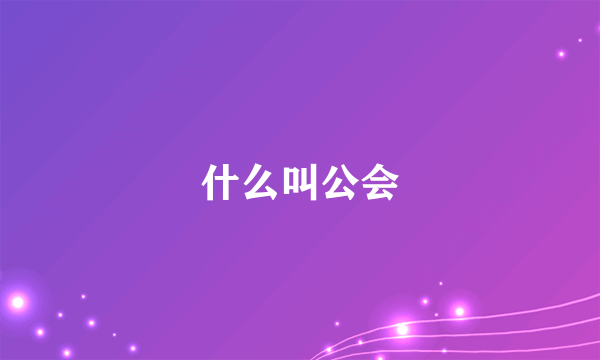 什么叫公会
