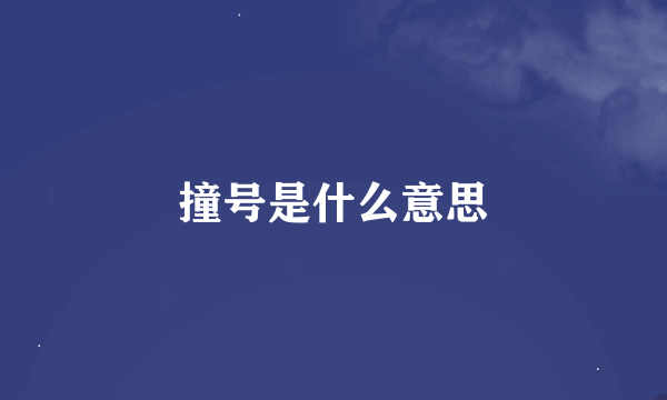 撞号是什么意思