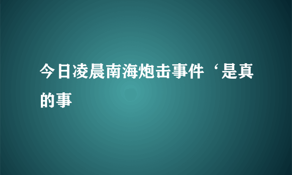 今日凌晨南海炮击事件‘是真的事