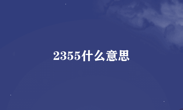 2355什么意思