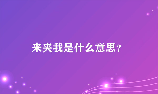 来夹我是什么意思？