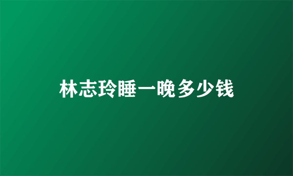 林志玲睡一晚多少钱
