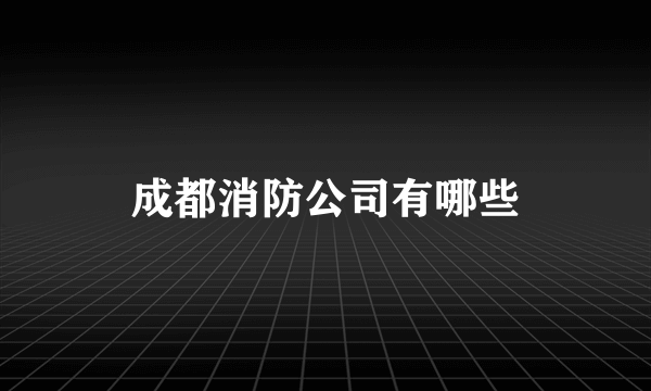 成都消防公司有哪些